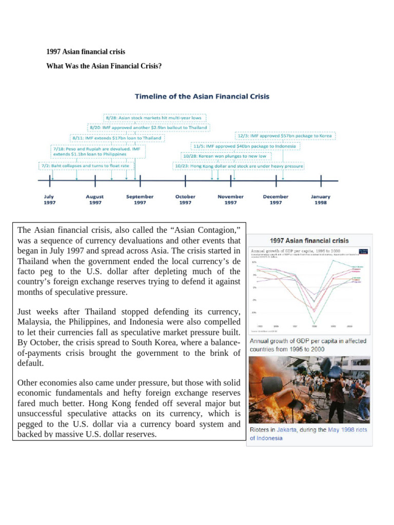1997 Asian Financial Crisis Overview | PDF