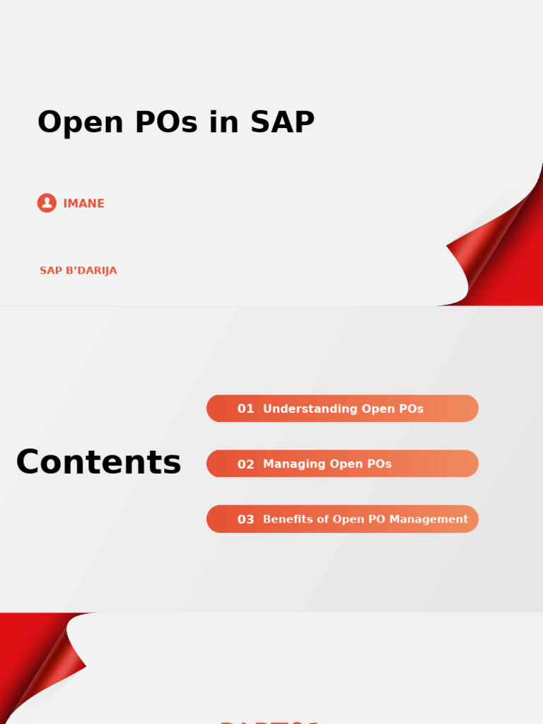 Open Purchase Orders Management in SAP | PDF