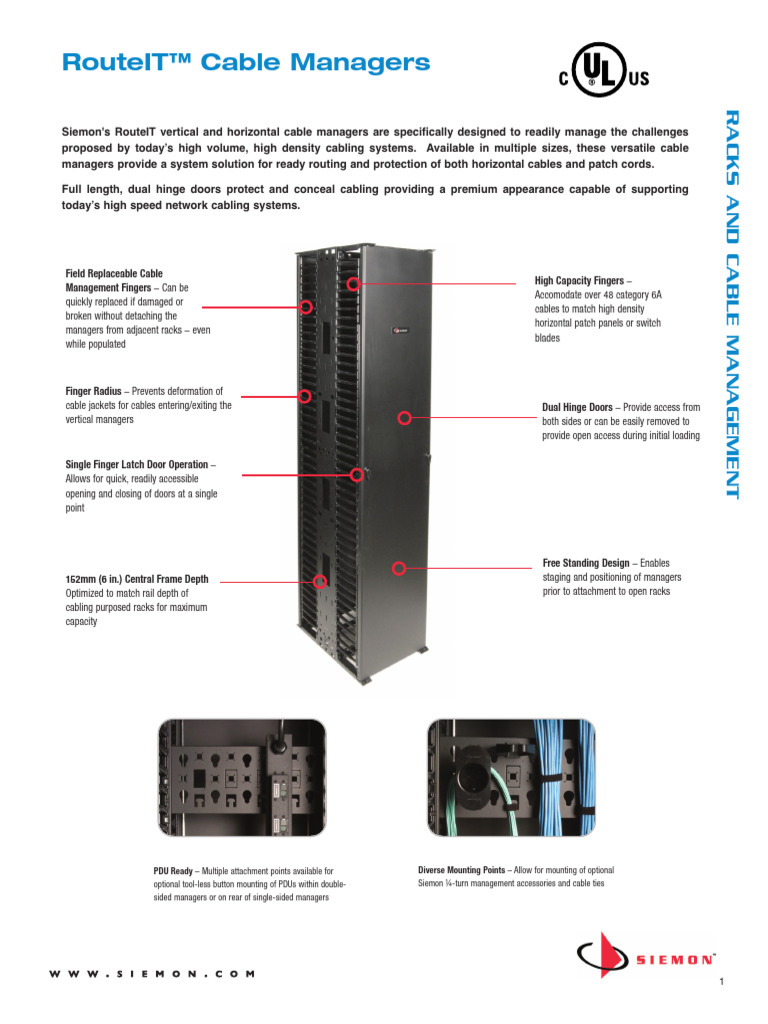 Siemon RouteIT Cable Management Solutions | PDF | Equipment ...