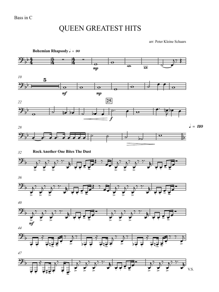 Partition de basse pour Queen | PDF