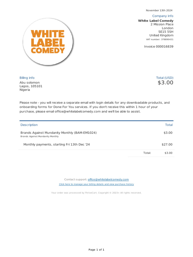 Tradeway Promotions Invoice Details | PDF