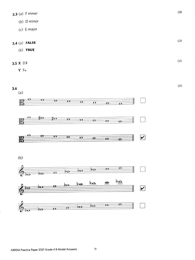 ABRSM Music Theory Practice Papers Answers 2021 11 | PDF