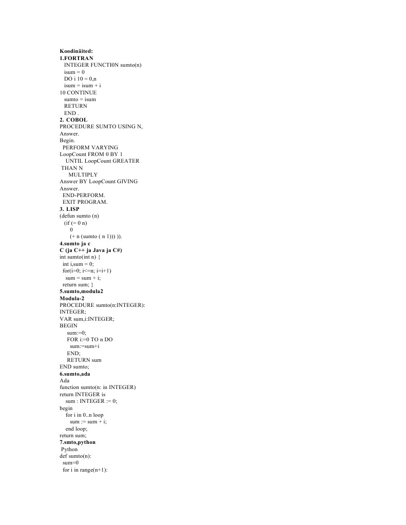 Sumto Function Implementations | PDF | Technology & Engineering