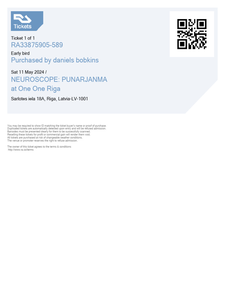 NEUROSCOPE: PUNARJANMA Ticket Info | PDF