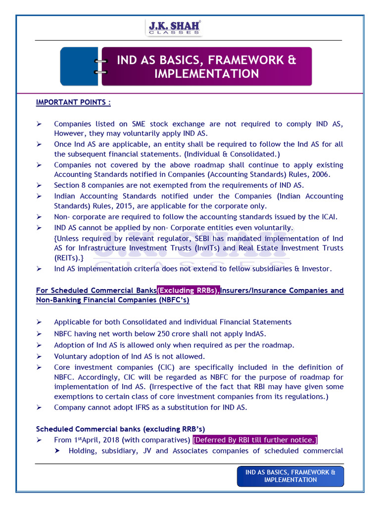 IND AS Implementation Framework Overview | PDF | Equity (Finance) | Expense