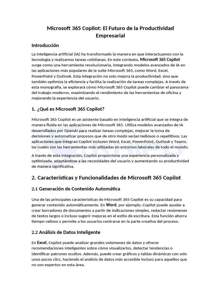 Microsoft 365 Copilot | PDF | Inteligencia artificial | Inteligencia ...