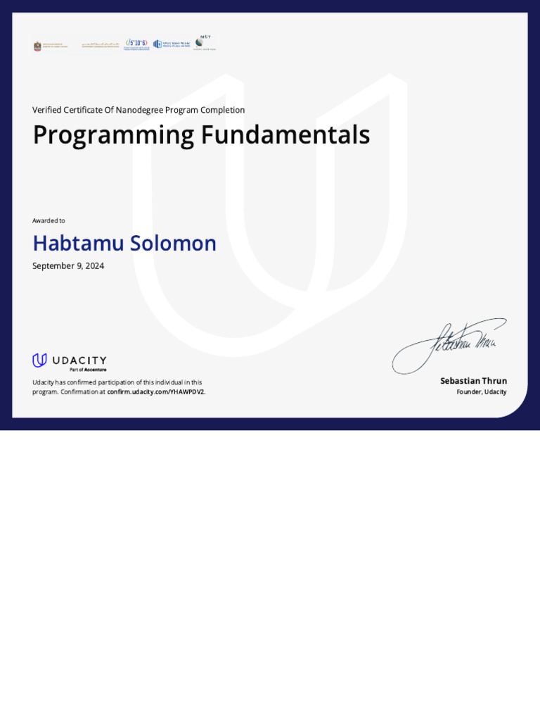 Udacity Full Stack Developer Certificate | PDF