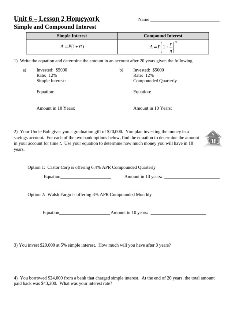 HW - Simple and Complex Interest | PDF | Interest | Annual Percentage Rate