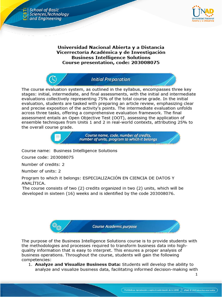 Business Intelligence Solutions Course Outline | PDF | Business ...