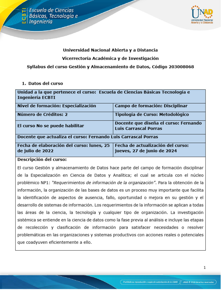 Curso de Gestión de Datos SQL y NoSQL | PDF | Bases de datos | Aprendizaje
