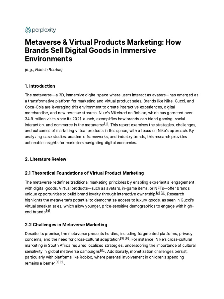 Metaverse Marketing Strategies: Nike's Case | PDF | Brand | Marketing