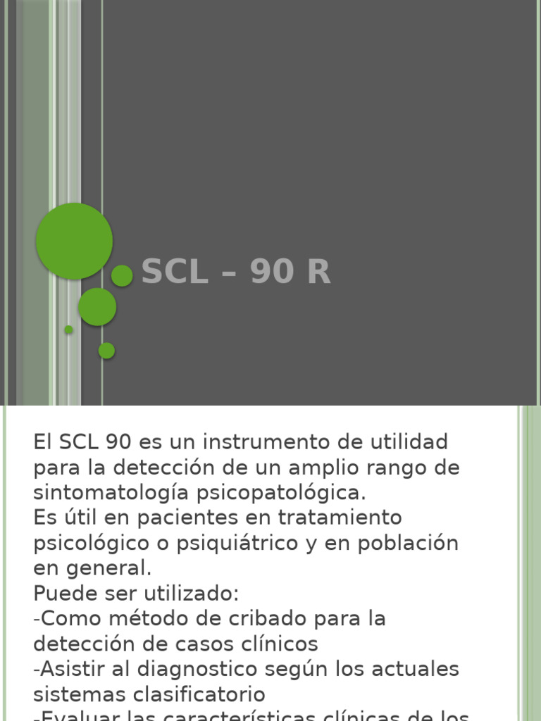SCL-90: Herramienta de Evaluación Psicológica | PDF | Ansiedad ...