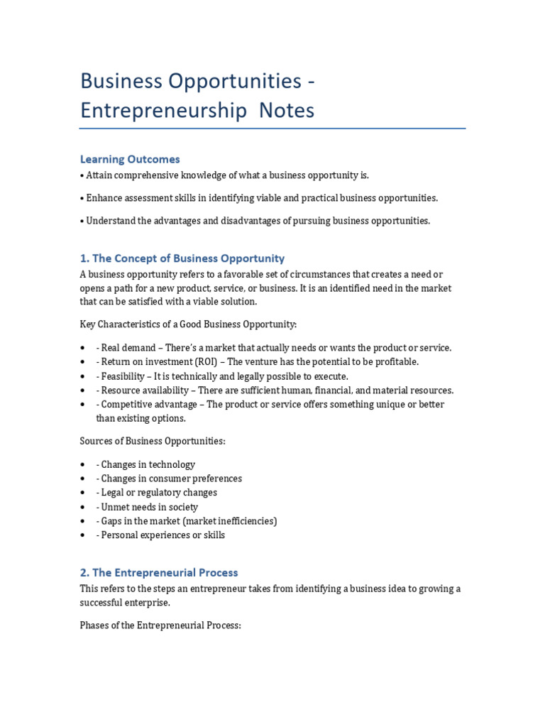 Understanding Business Opportunities | PDF | Entrepreneurship | Franchising