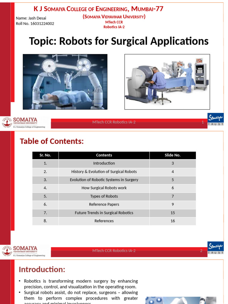 IA2 Robots For Surgery | PDF | Medicine | Medical Specialties