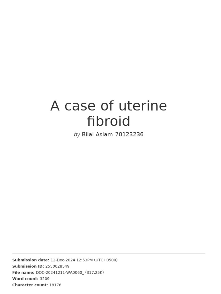 A Case of Uterine Fibroid | PDF