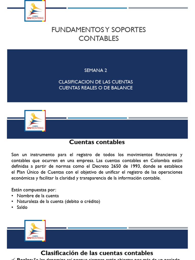 Fundamentos Contables Cuentas Reales o de Balance Semana 2 | PDF ...