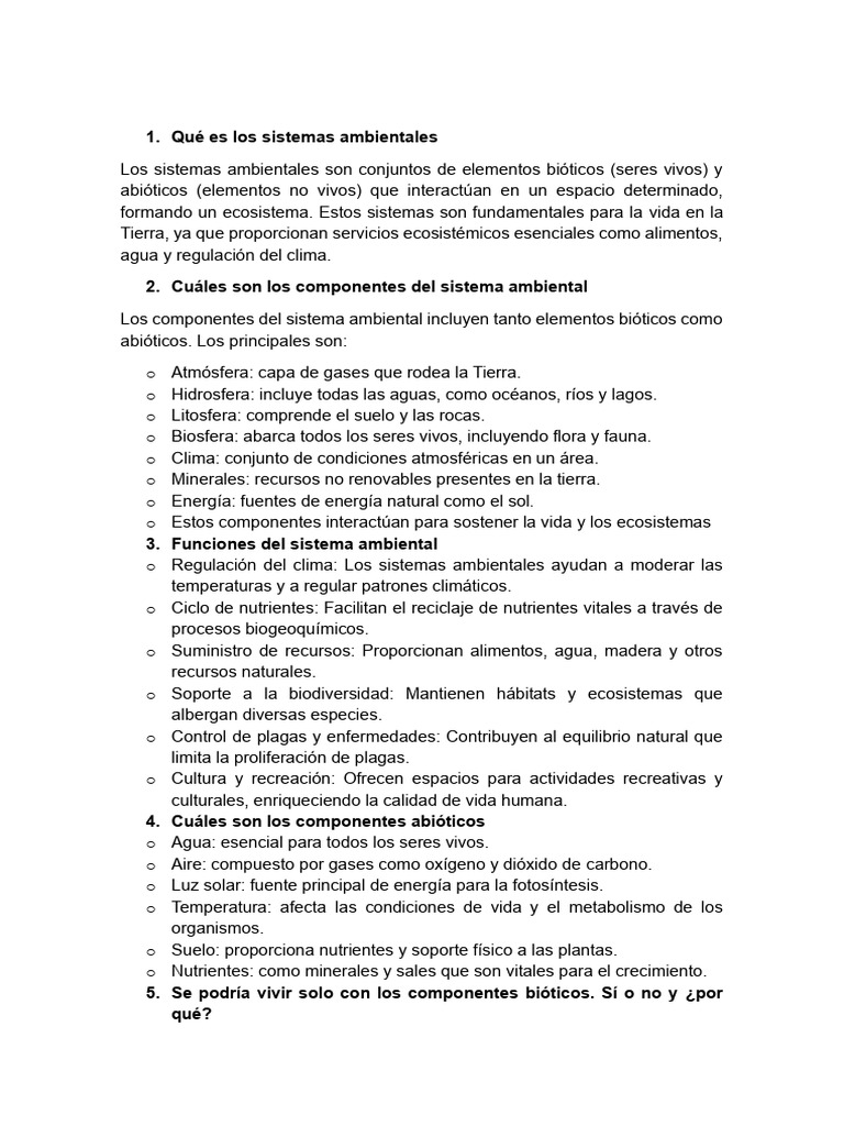 Cuestionario de Ecología | PDF | Ecosistema | Entorno natural