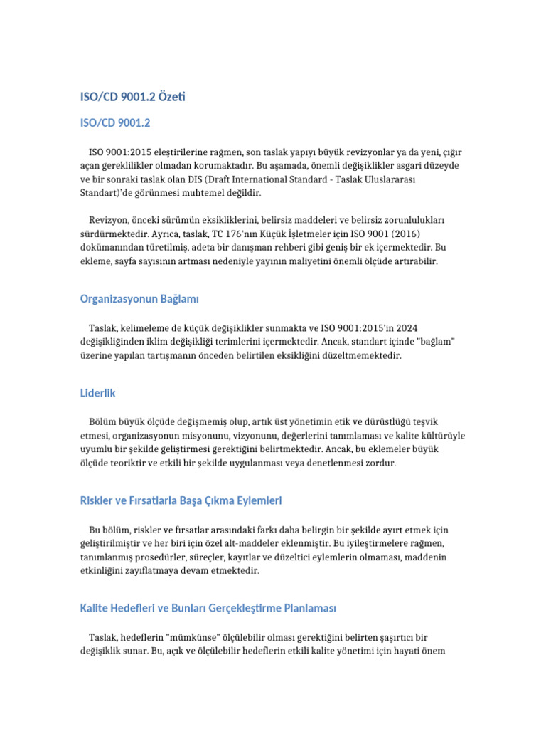 Iso 9001 2026 Ozet | PDF