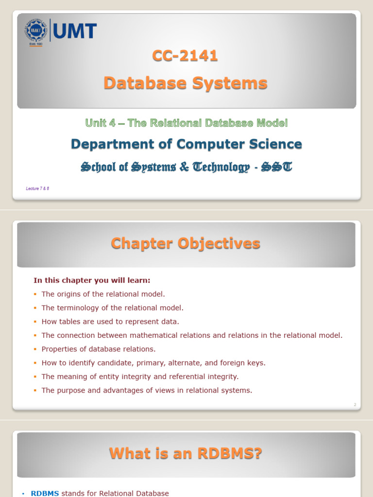 Lecture7 8 - The Relational Model | PDF | Relational Database ...