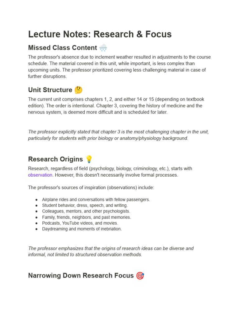 Research Focus in Psychology Lectures | PDF | Psychology | Theory