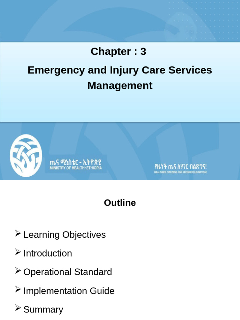 Emergency and Injury Care Standards | PDF | Emergency Department ...