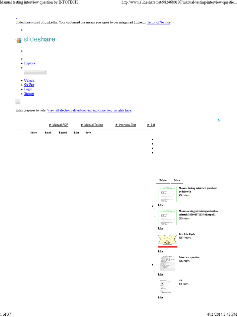 Manual Testing Interview Question By Infotech Pdf Software Testing