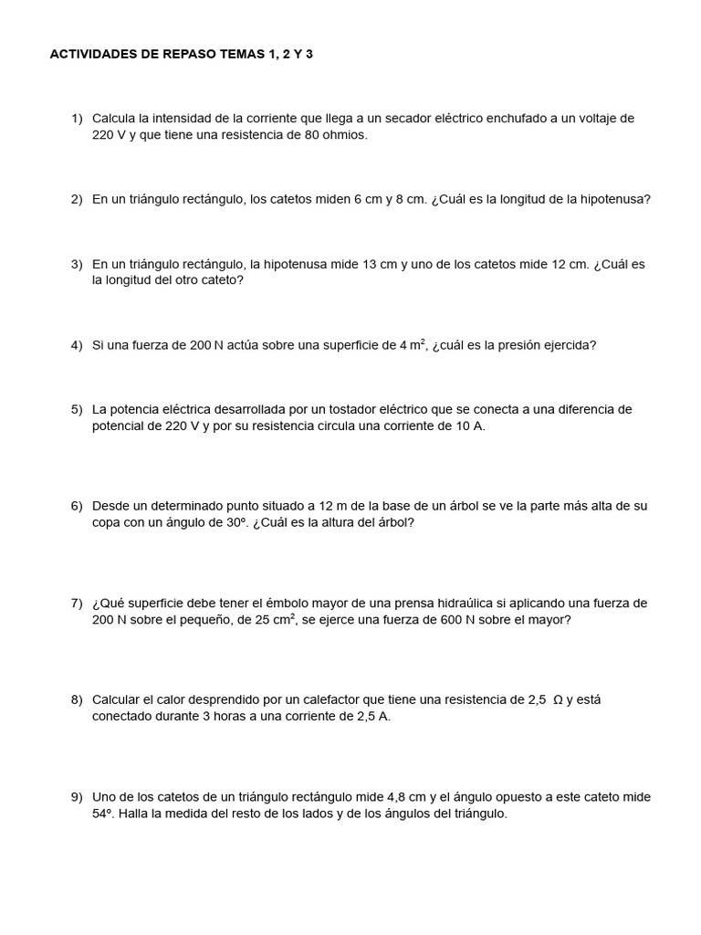 Activ Repaso Temas 1, 2 y 3 | PDF