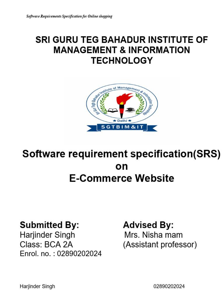 SRS for E-Commerce Website | PDF | Online Shopping | Mobile App