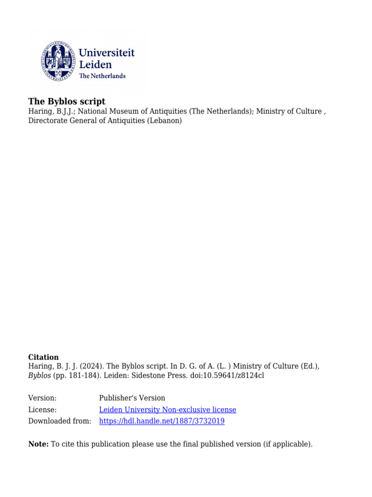 1887_3732019-The Byblos Script | PDF | Ancient Egypt | Egyptian Hieroglyphs
