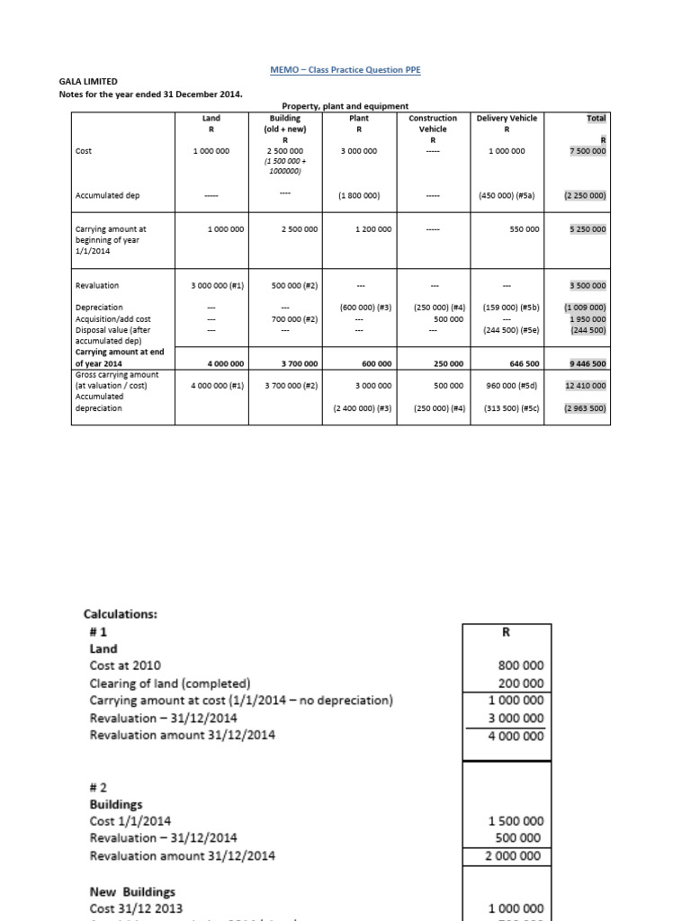 PPE Financial Summary for Gala Limited | PDF | Depreciation | Corporations