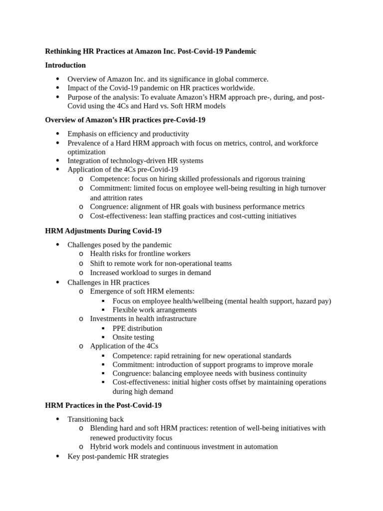 Rethinking HR Practices at Amazon Inc - Outline | PDF | Human Resource ...