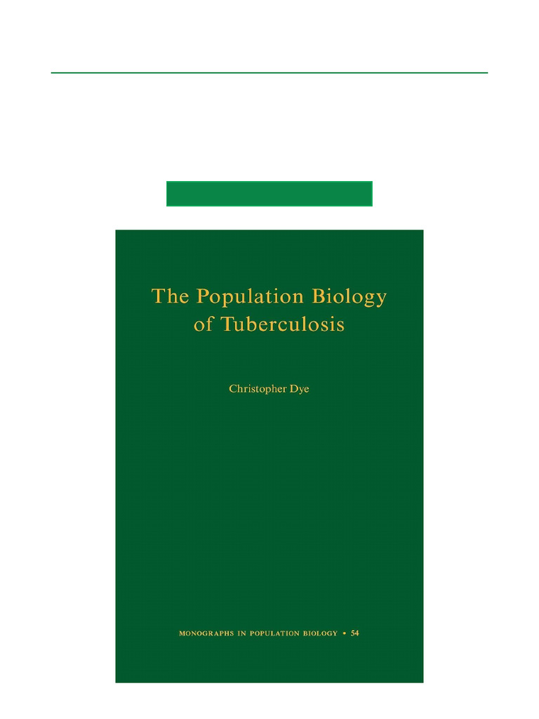 Population Biology of Tuberculosis | PDF | Tuberculosis | Epidemiology