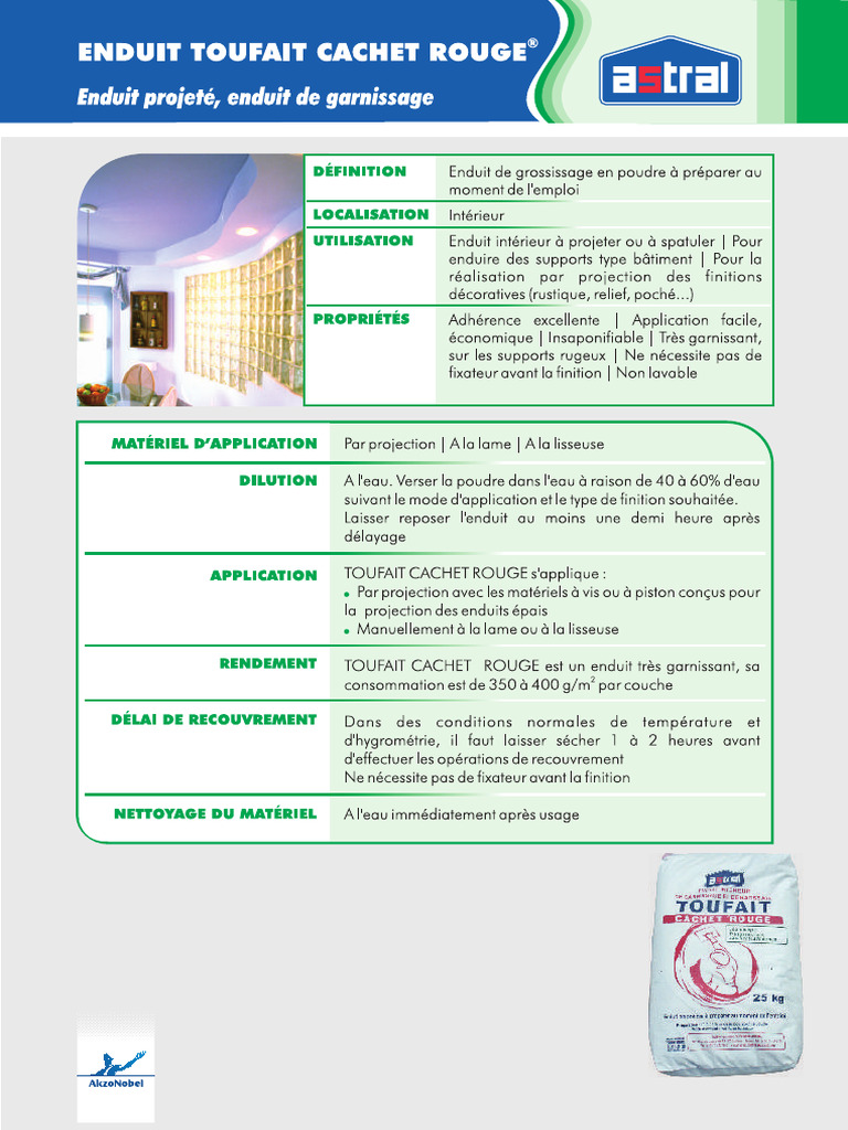 Toufait Cachet Rouge Astral Fiche Technique | PDF