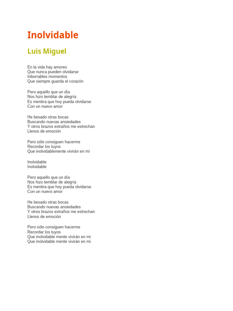 Inolvidable | PDF