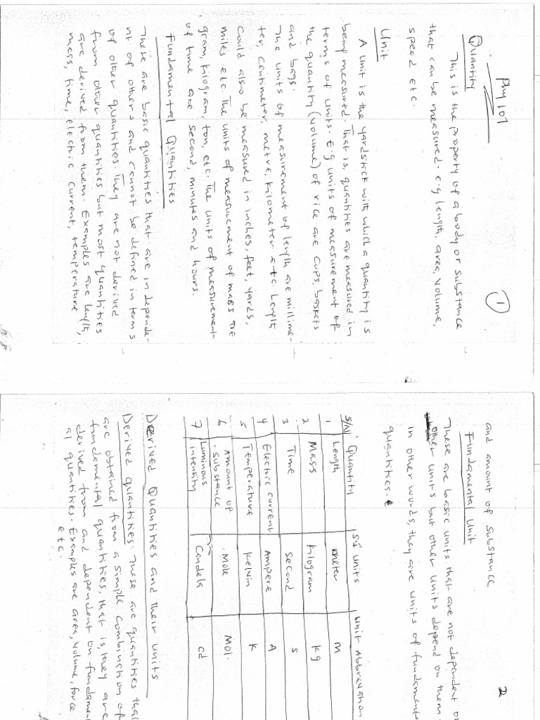 Phy 101 | PDF