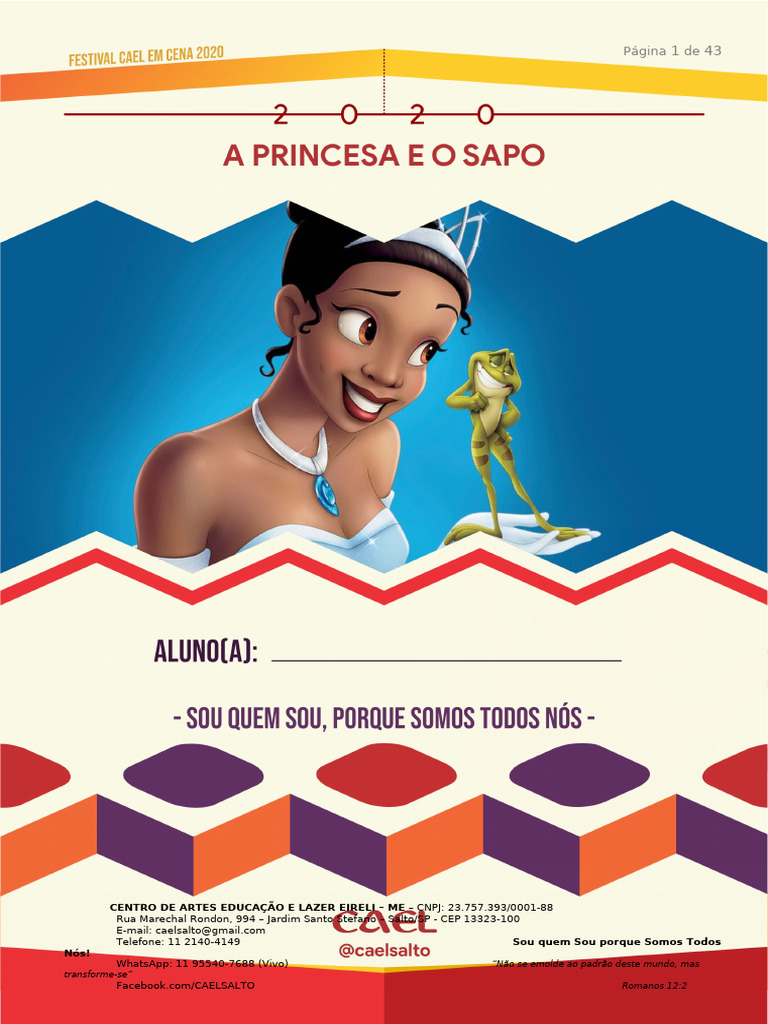 Roteiro - A Princesa e o Sapo | PDF, image size:768x1024