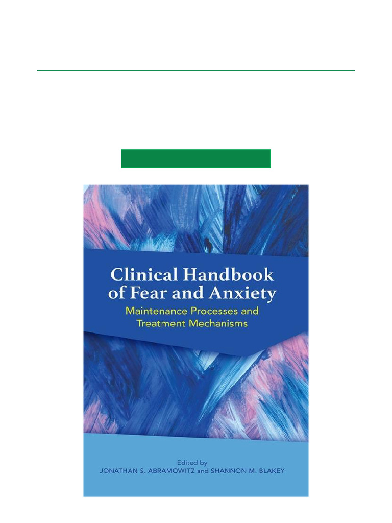 Clinical Handbook on Fear and Anxiety | PDF | Mental Disorder | Anxiety
