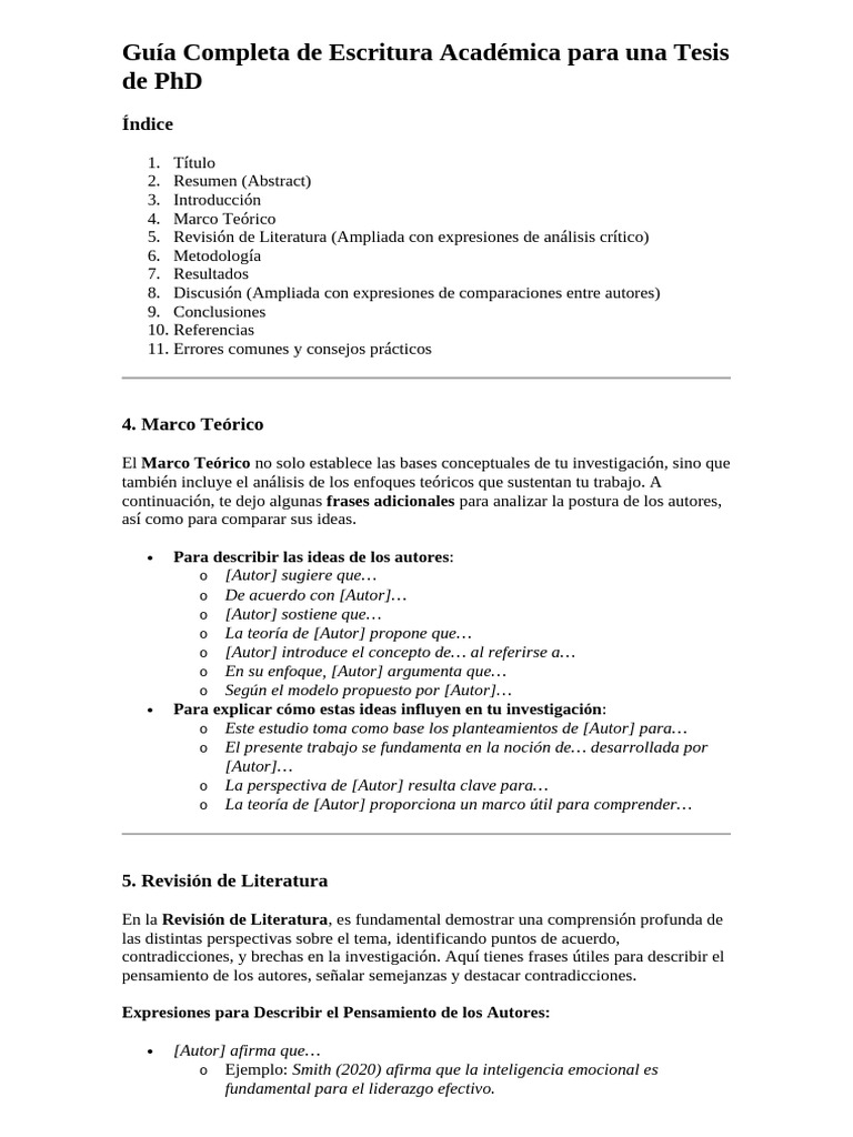 Guía para Tesis de PhD en Escritura Académica | PDF | Paradigma | Teoría