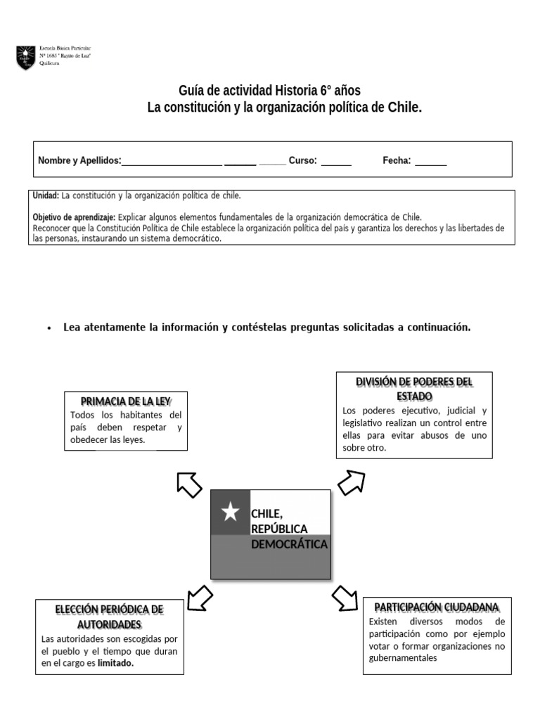 Organización Política y Constitución de Chile | PDF | Separación de ...