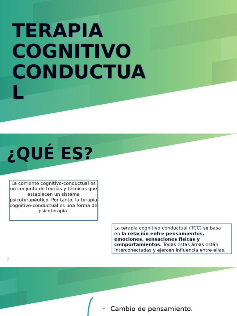 2.6 Terapia Cognitivo Conductual | PDF | Terapia de conducta cognitiva ...