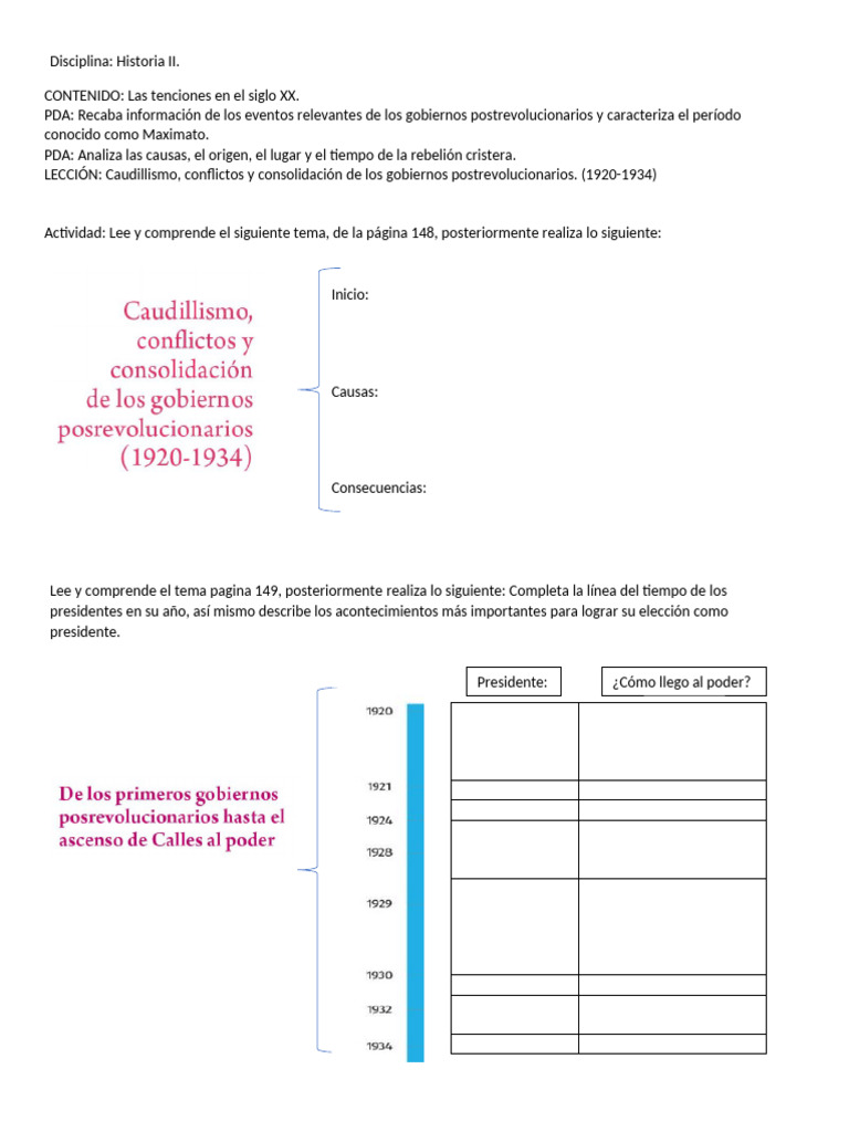 Tensiones y Caudillismo en el Siglo XX | PDF