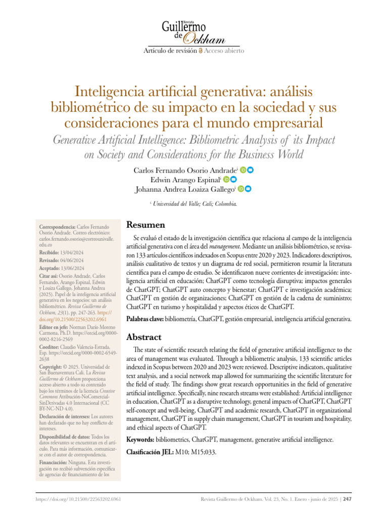 Impacto de la IA Generativa en Negocios | PDF | Datos | Inteligencia ...