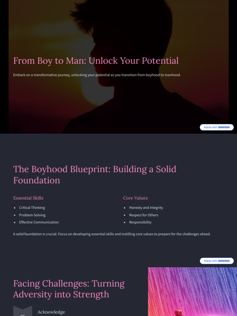 From Boy To Man Unlock Your Potential | PDF | Mindset | Psychological ...