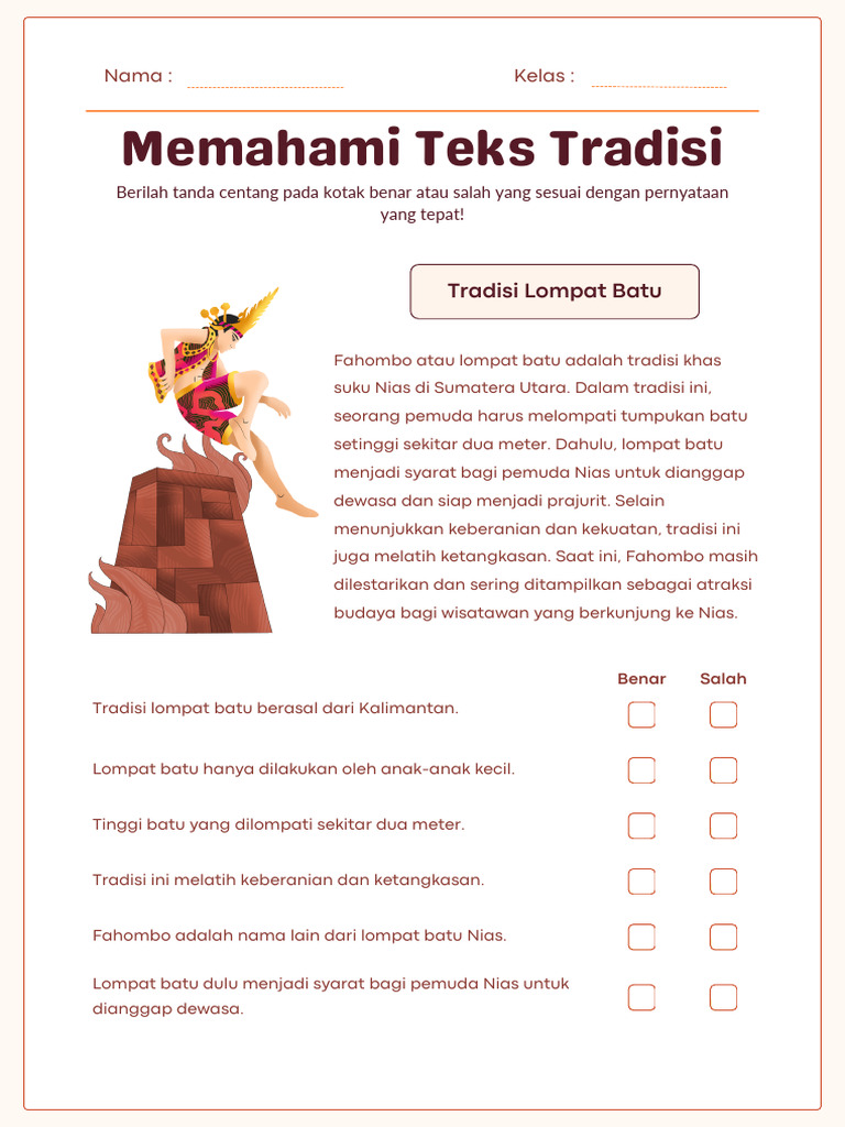 Tradisi Fahombo: Lompat Batu Nias | PDF