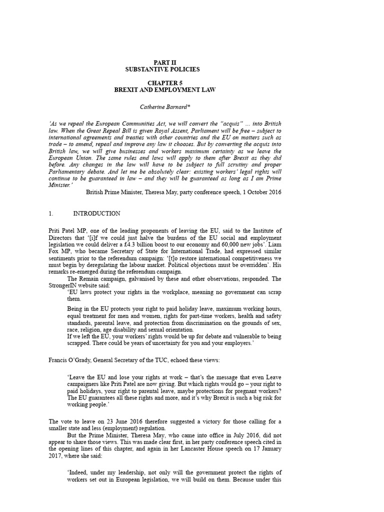 Brexit's Impact on Employment Law | PDF | Brexit | Labour Law
