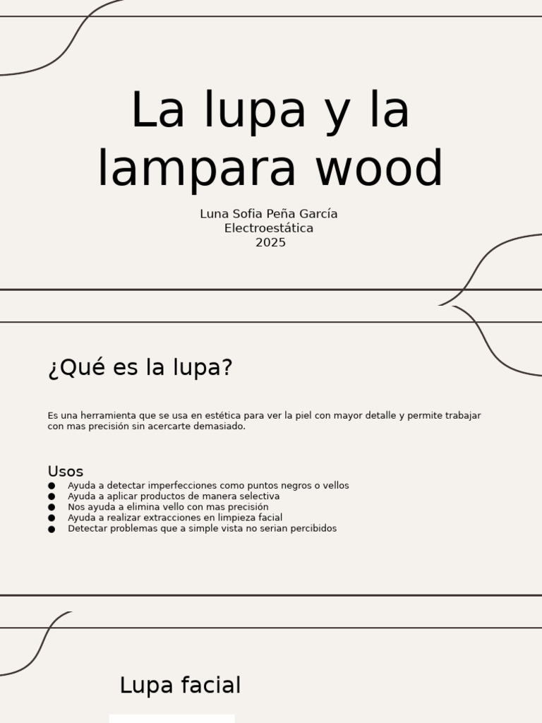 Lupa y lámpara Wood en estética facial | PDF