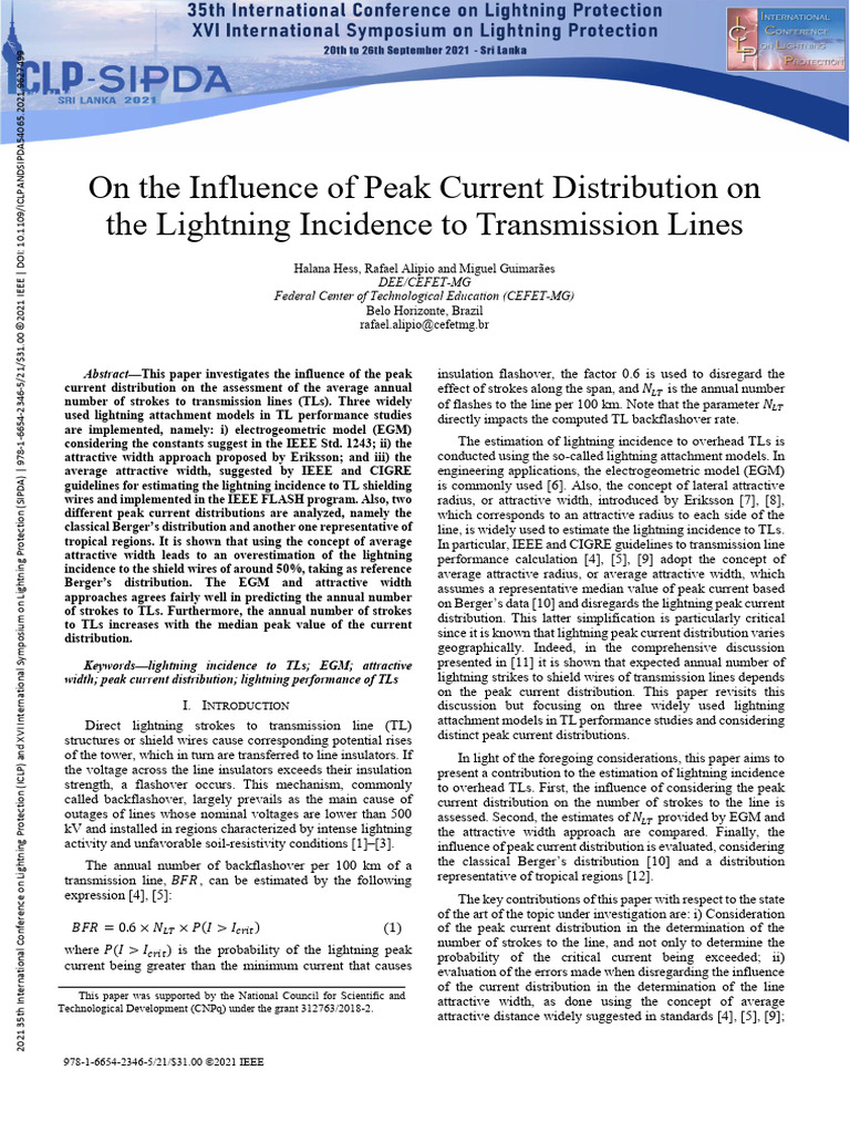 Lightning Impact on Transmission Lines | PDF | Lightning | Electric ...
