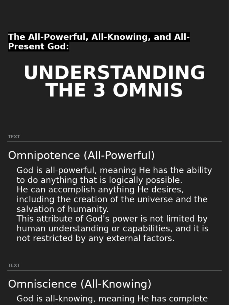 The All-Powerful, All-Knowing, and All-Present God | PDF