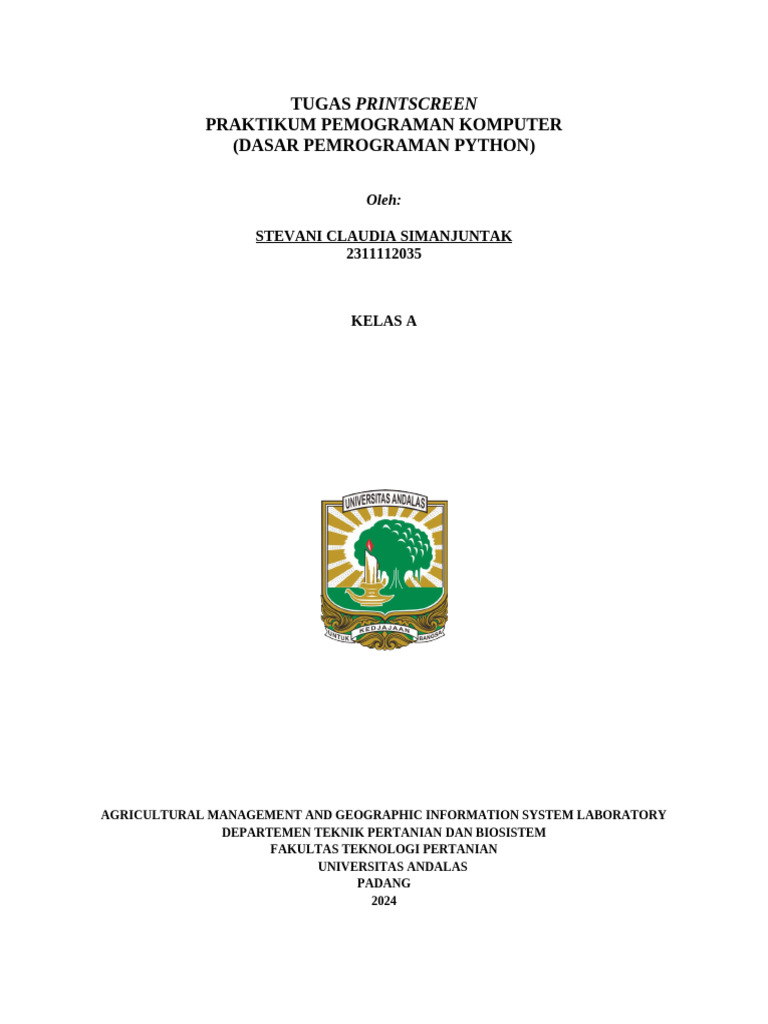 Praktikum Pemrograman Python 2024 | PDF