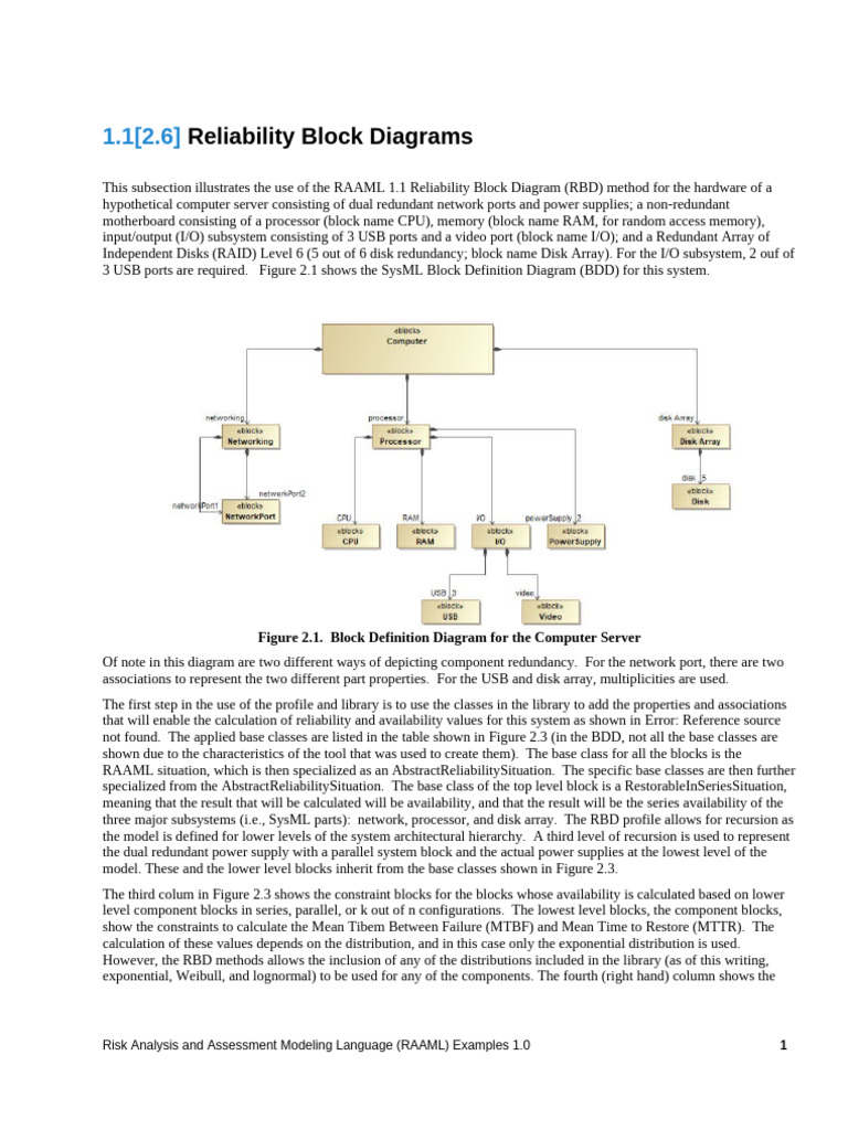 RAAML Reliability Block Diagram Overview | PDF | Computer Data Storage ...